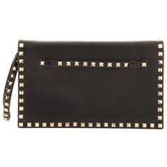 Valentino Rockstud Flap Clutch Leather