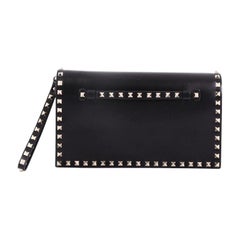 Valentino Rockstud Flap Clutch Leather