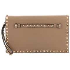 Valentino Rockstud Flap Clutch Leather