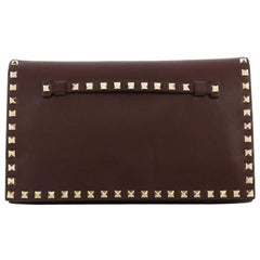 Valentino Rockstud Flap Clutch Leather