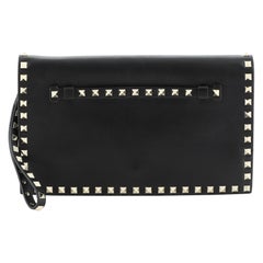 Valentino Rockstud Flap Clutch Leather