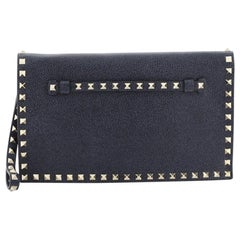 Valentino Rockstud Flap Clutch Leather