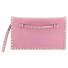 Valentino Rockstud Flap Clutch Leather