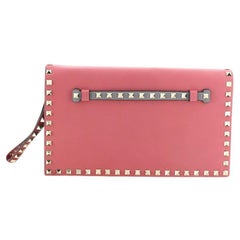 Valentino Rockstud Flap Clutch Leather