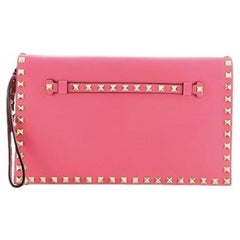 Valentino Rockstud Flap Clutch Leather