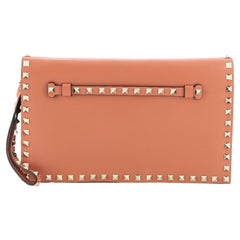 Valentino Rockstud Flap Clutch Leather