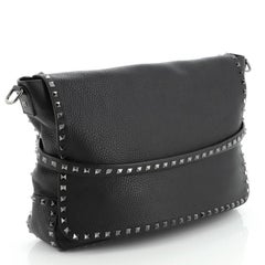 Valentino Rockstud Flap Messenger Bag Leather Large
