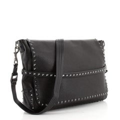 Valentino Rockstud Flap Messenger Bag Leather Large