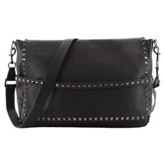 Valentino Rockstud Flap Messenger Bag Leather Large