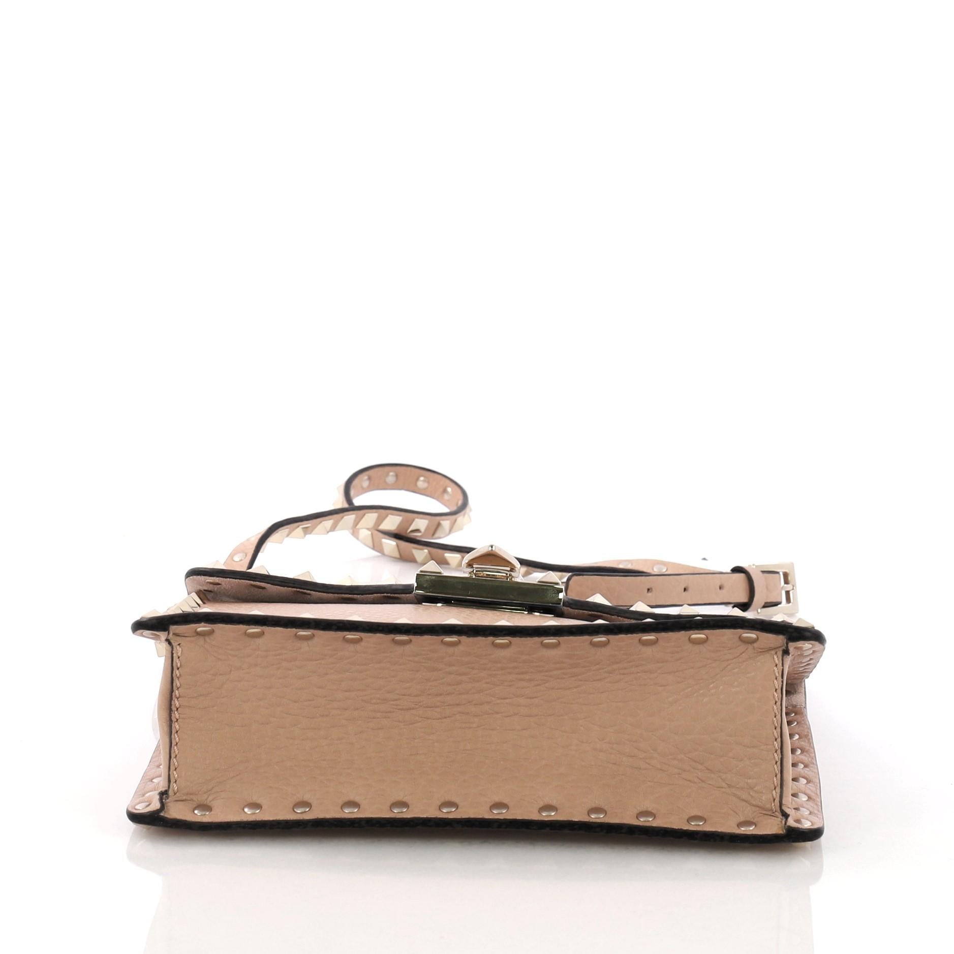 Women's Valentino Rockstud Flip Lock Crossbody Bag Leather Small