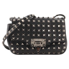 Valentino Rockstud Flip Lock Flap Bag Full Studded Leather Mini