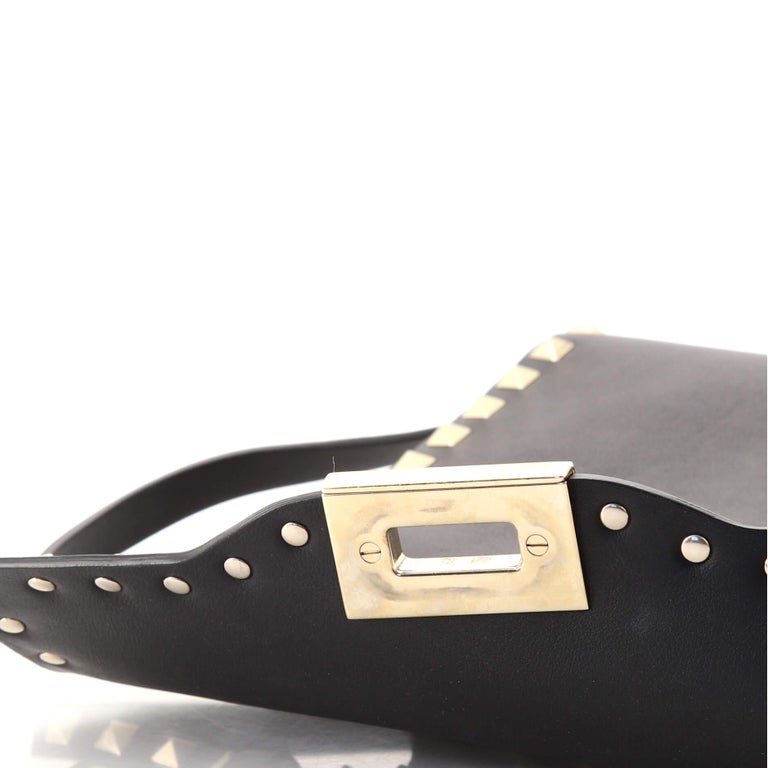 Valentino Rockstud Flip Lock Flap Bag Leather Medium For Sale at 1stDibs