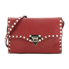 Valentino Rockstud Flip Lock Flap Bag Leather Medium