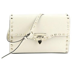 Valentino Rockstud Flip Lock Flap Bag Leather Medium