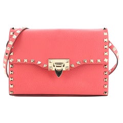Valentino Rockstud Flip Lock Flap Bag Leather Medium