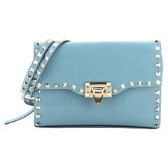 Valentino Rockstud Flip Lock Flap Bag Leather Medium