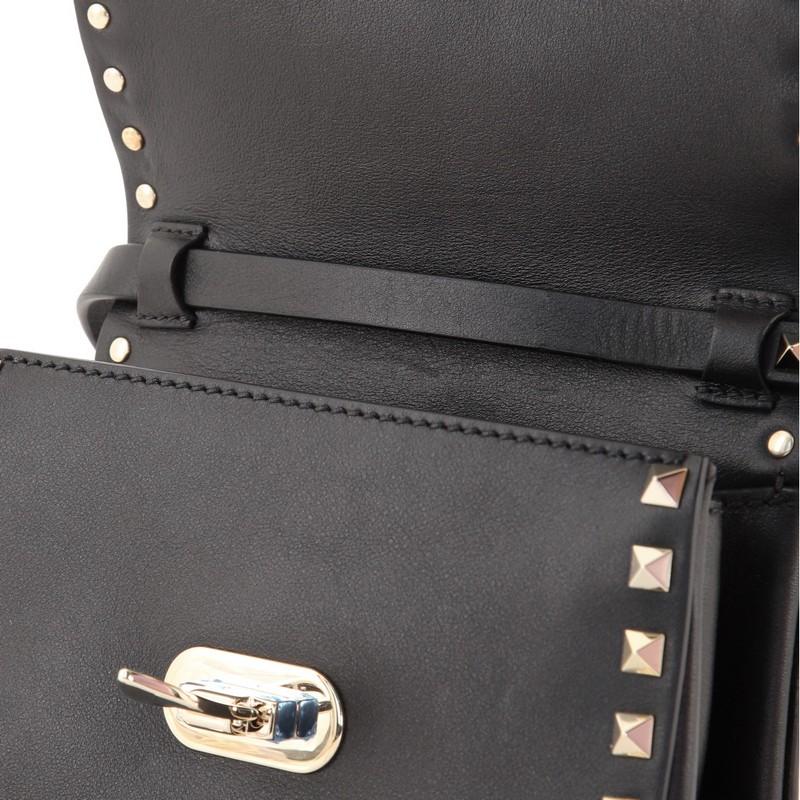 Valentino Rockstud Flip Lock Flap Bag Leather Micro In Good Condition In NY, NY