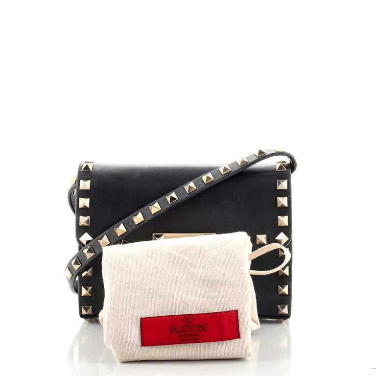 Valentino Rockstud Flip Lock Flap Bag Leather Mini