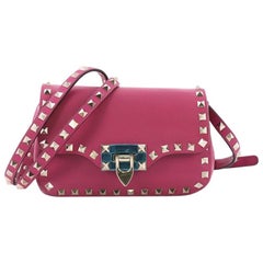 Valentino Rockstud Flip Lock Flap Bag Leather Mini