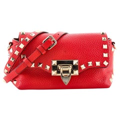 Valentino Rockstud Flip Lock Flap Bag Leather Mini