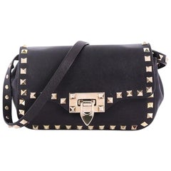 Valentino Rockstud Flip Lock Flap Bag Leather Small