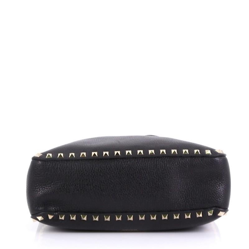 Valentino Rockstud Flip Lock Messenger Bag Leather Medium In Good Condition In NY, NY