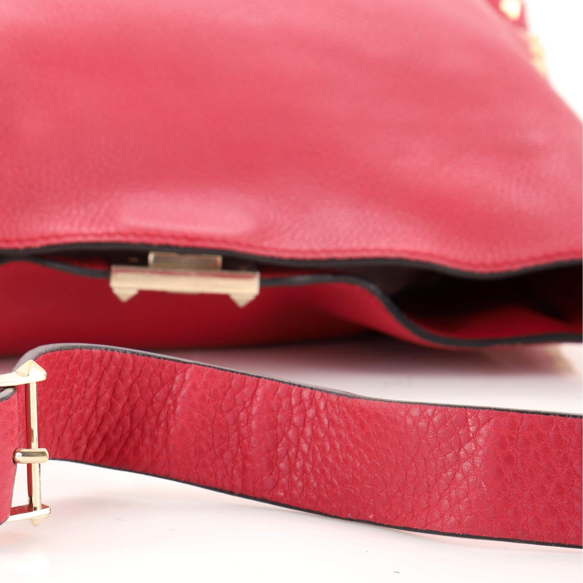 Valentino Rockstud Flip Lock Messenger Bag Leather Medium 2