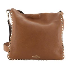 Valentino Rockstud Flip Lock Messenger Bag Leather Medium