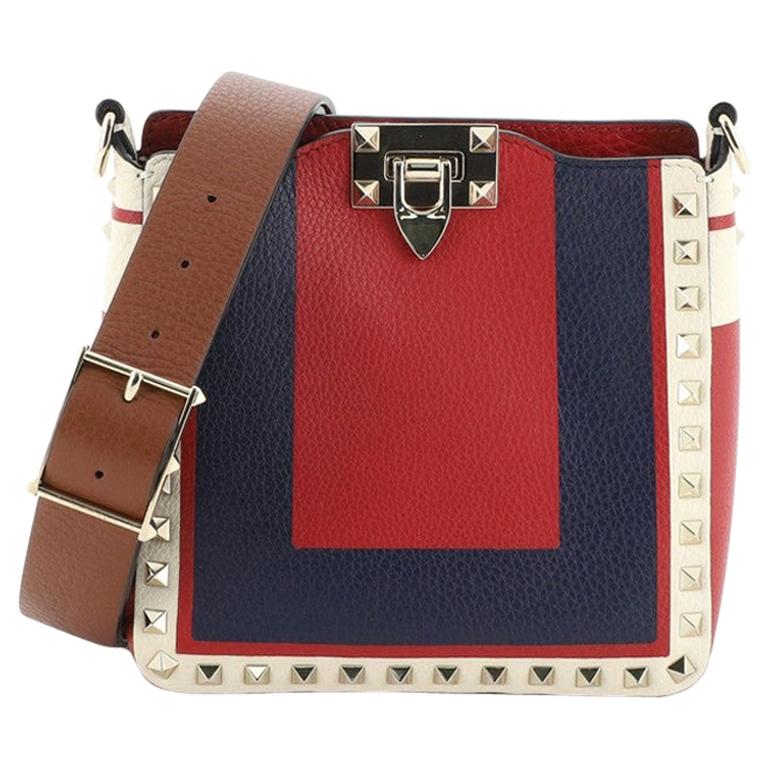 Valentino Rockstud Flip Lock Messenger Bag Leather Mini at 1stDibs
