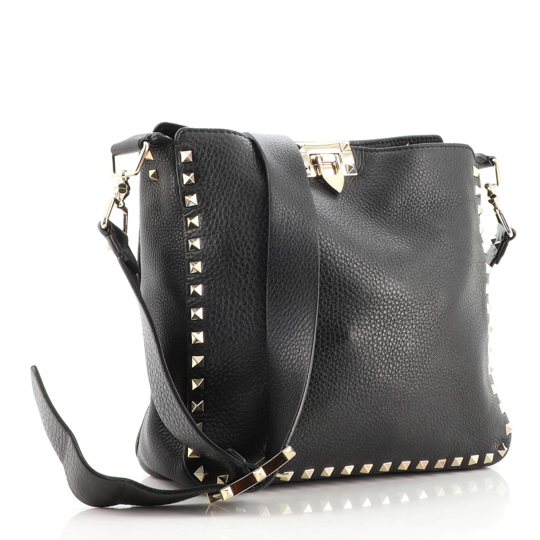 Valentino Rockstud Flip Lock Messenger Bag Leather Small at 1stDibs
