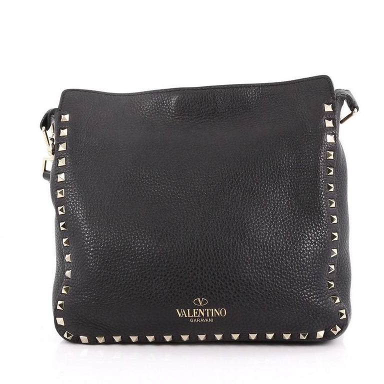 Valentino Rockstud Flip Lock Messenger Bag Leather Small at 1stDibs