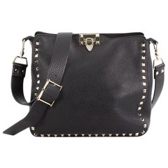 Valentino Rockstud Flip Lock Messenger Bag Leather Small