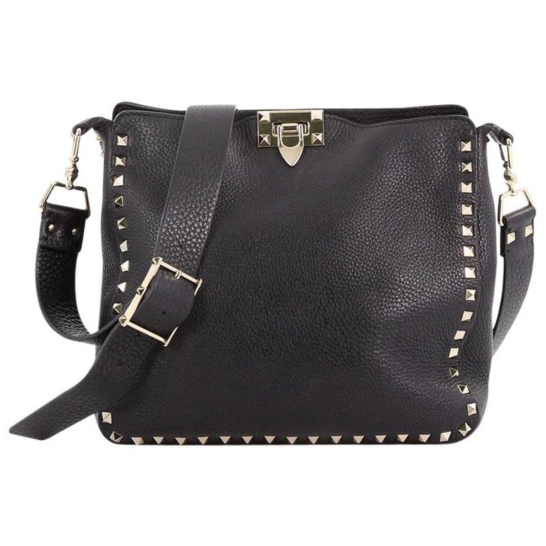 Valentino Rockstud Flip Lock Messenger Bag Leather Small at 1stDibs ...