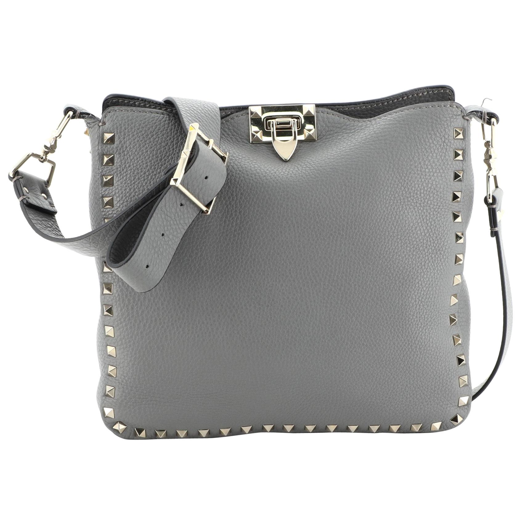 Valentino Metallic Calfskin Rockstud Messenger Bag (SHF-21791) – LuxeDH