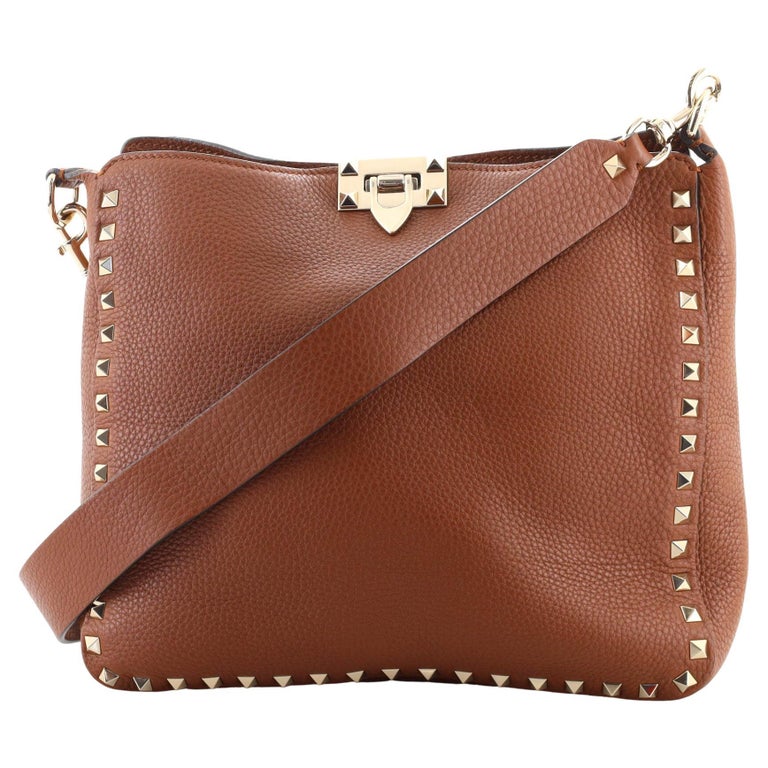 Valentino Rockstud Flip Lock Messenger Bag Leather Small For Sale at