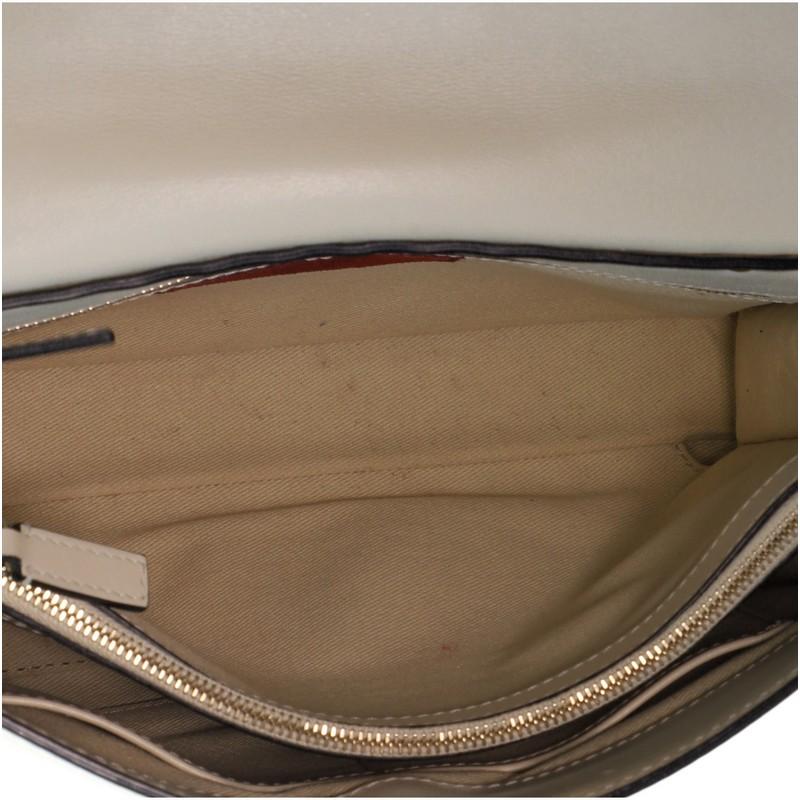 Beige Valentino Rockstud Flip Lock Top Handle Bag Leather Small