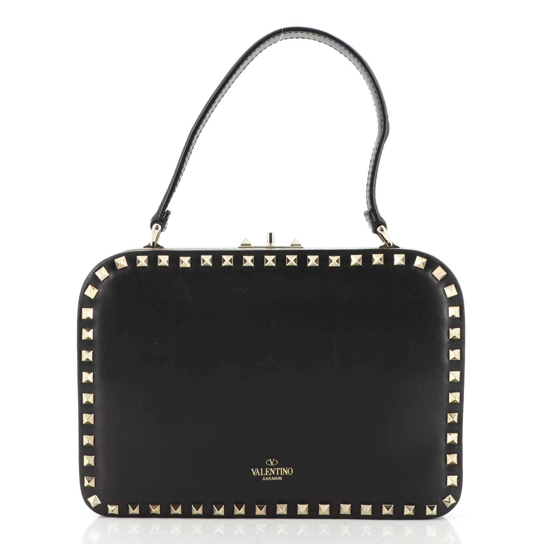 Black Valentino Rockstud Frame Bag Leather