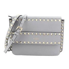 Valentino  Rockstud Front Handle Flap Bag Leather Small