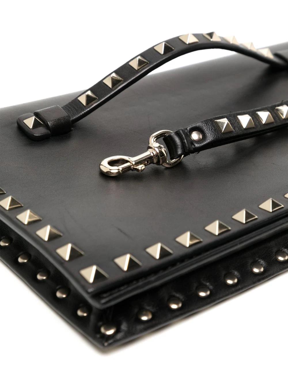 Women's or Men's Valentino Rockstud Leather Clutch Bag For Sale