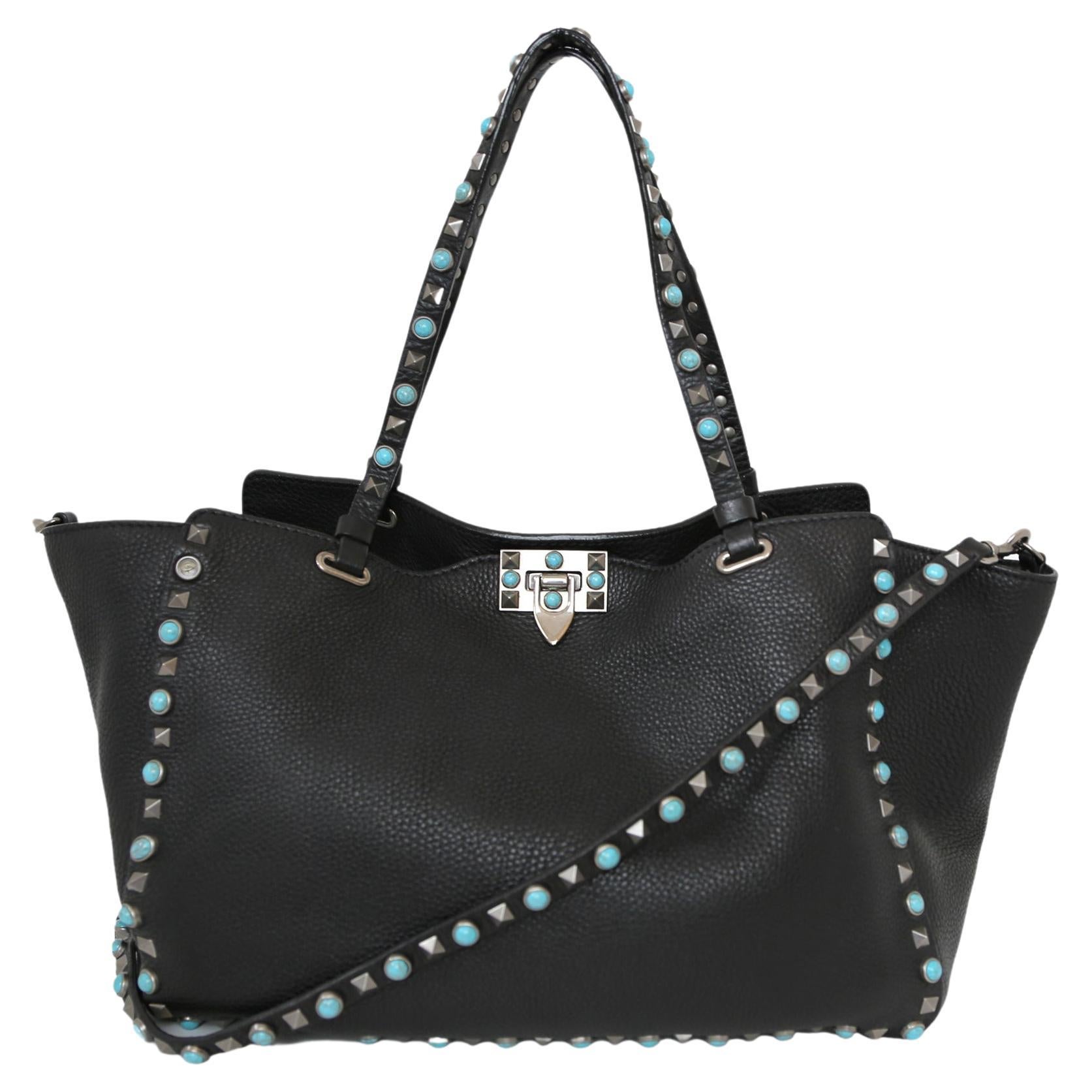 Valentino Rockstud Leather Tote Bag For Sale