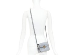 VALENTINO Rockstud light blue silver studs turnlock crossbody shoulder bag