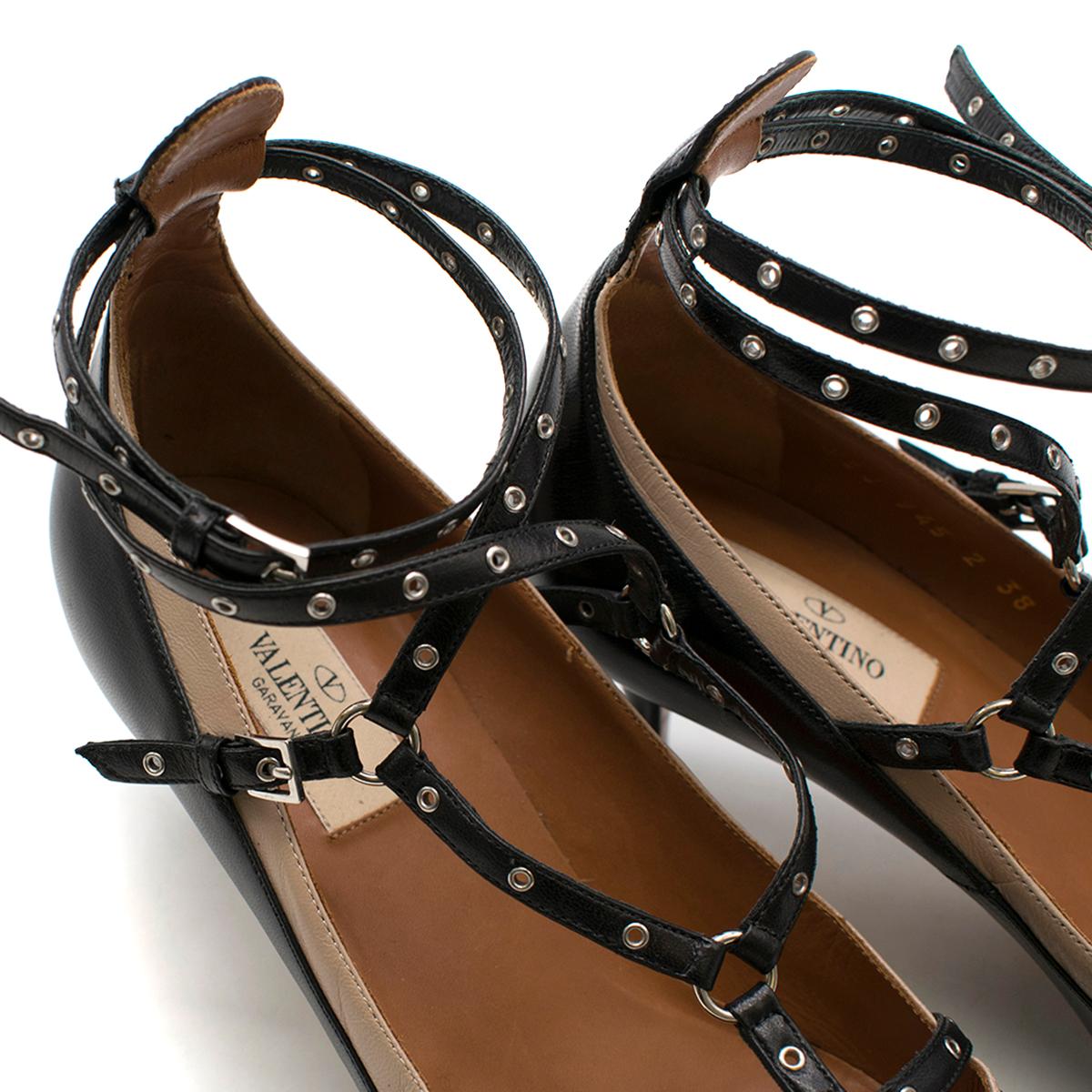 Valentino Rockstud Love Latch Kitten Heel Sandals US 8 In Excellent Condition In London, GB