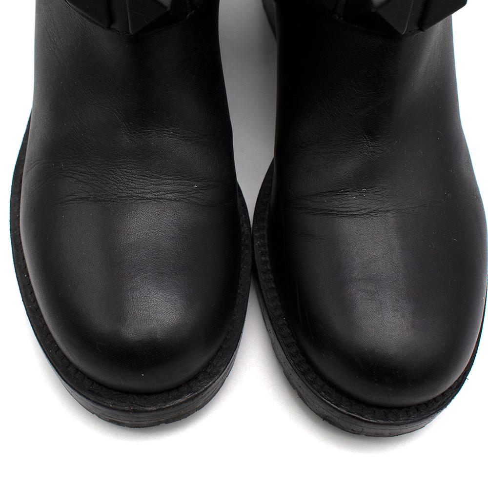 Valentino Rockstud Military Black Ankle Boots 37 1