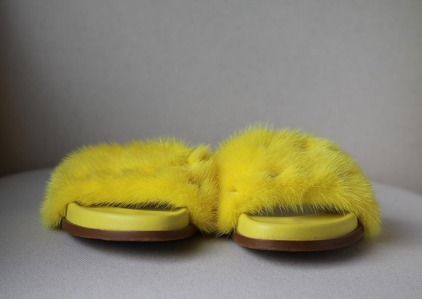 valentino fur slides