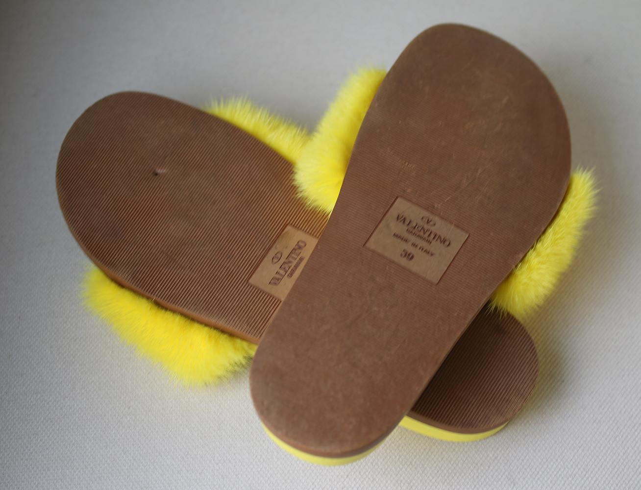 valentino mink slides