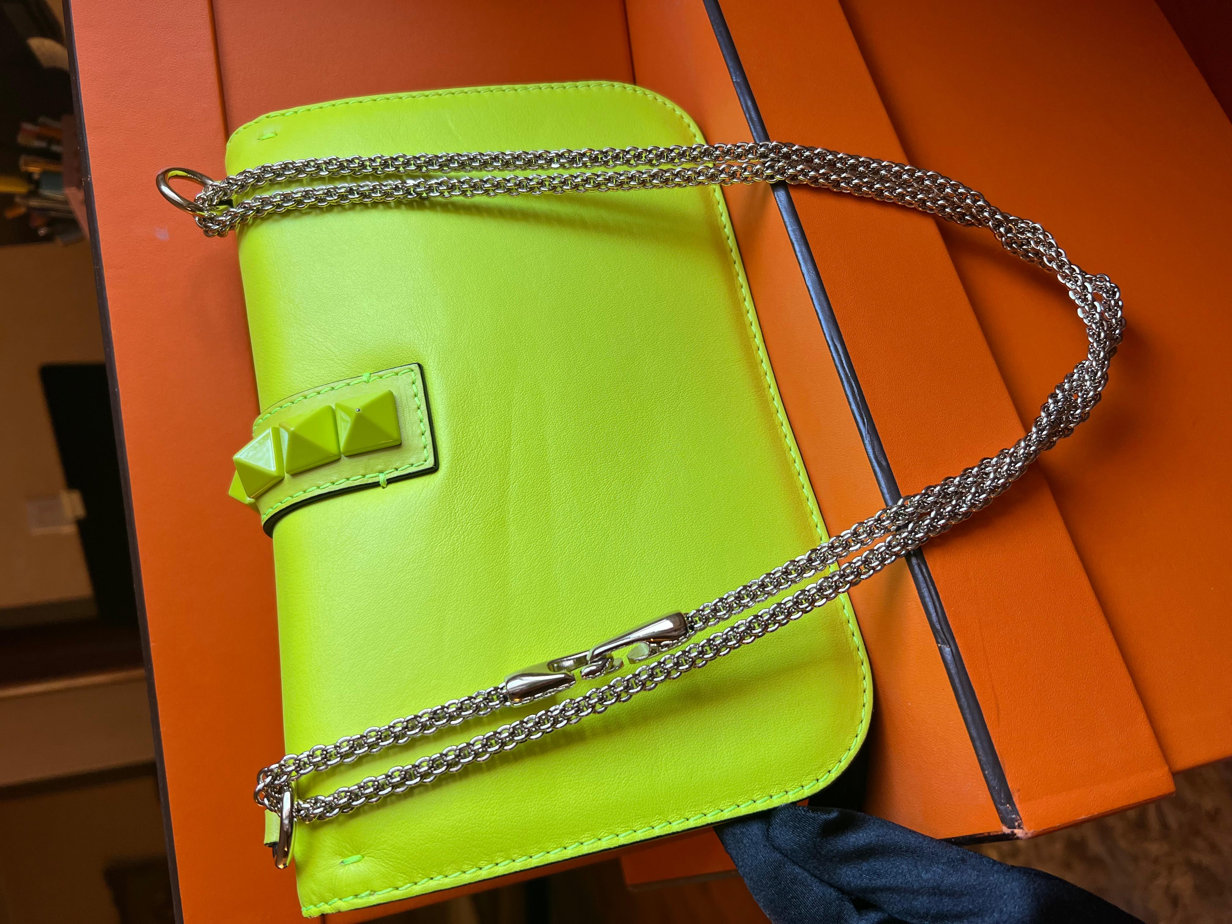 Valentino Rockstud Neon bag For Sale 9