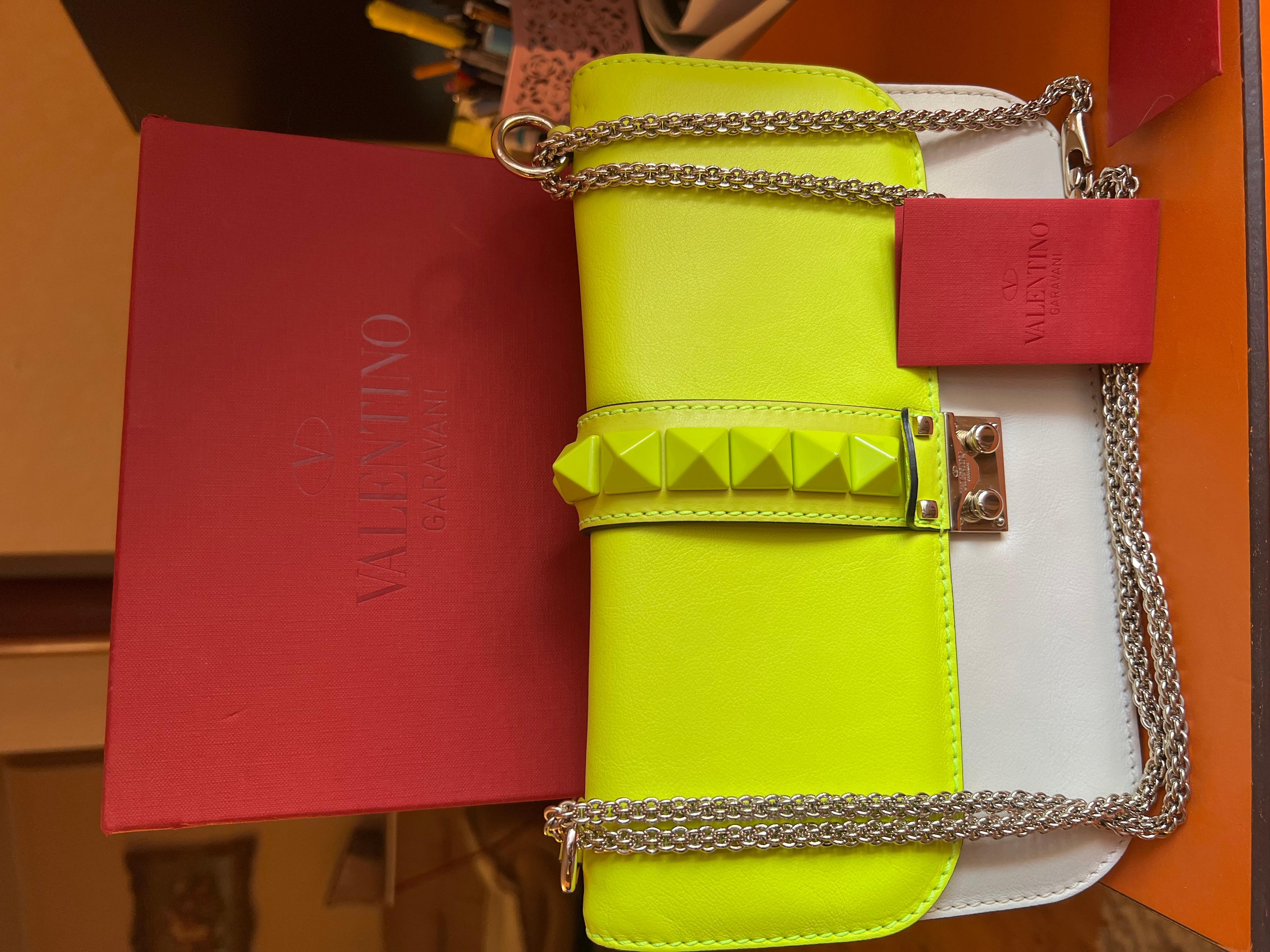 Valentino Rockstud Neon bag For Sale 12