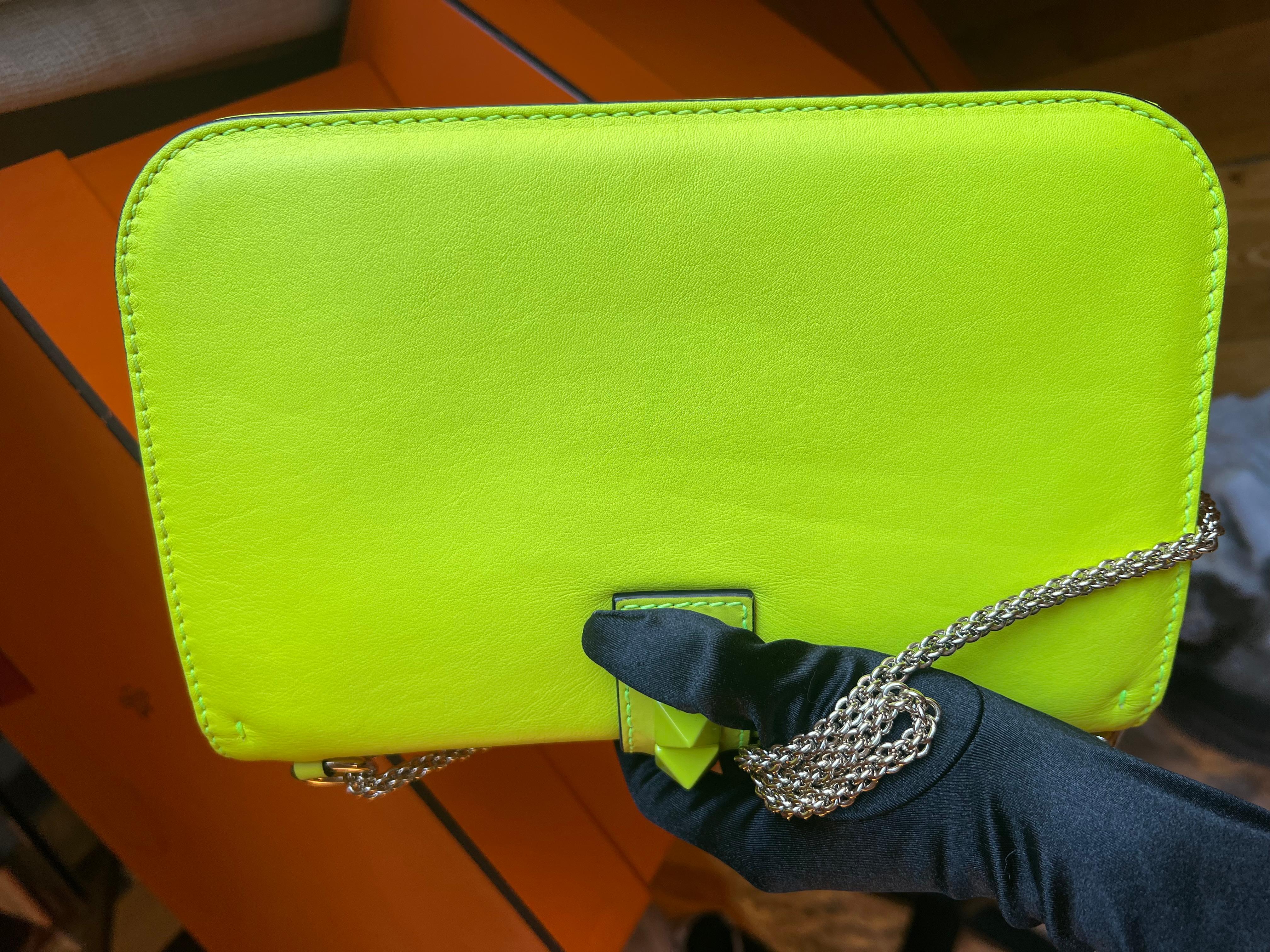 Valentino Rockstud Neon bag For Sale 14