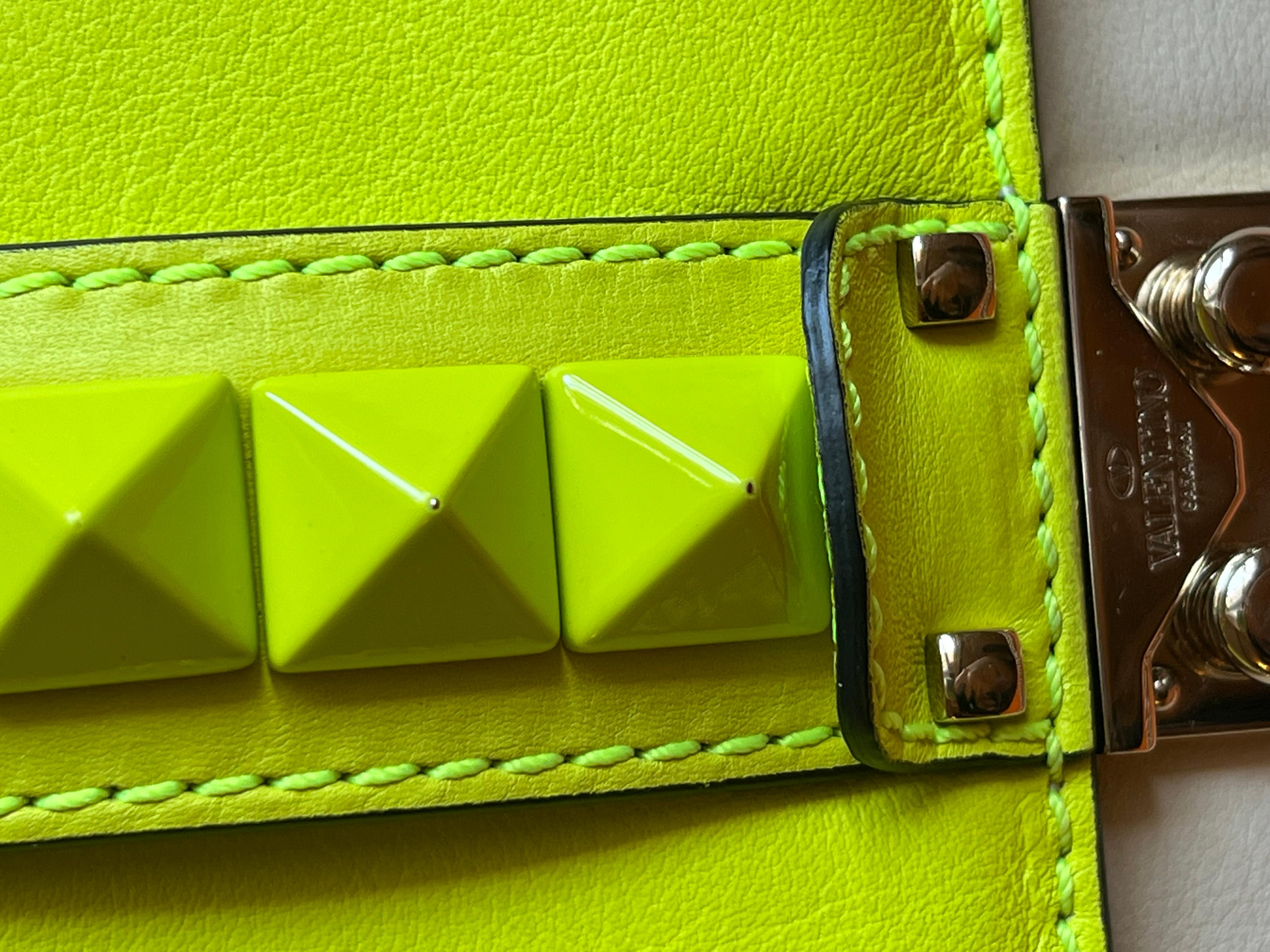 Valentino Rockstud Neon bag For Sale 3