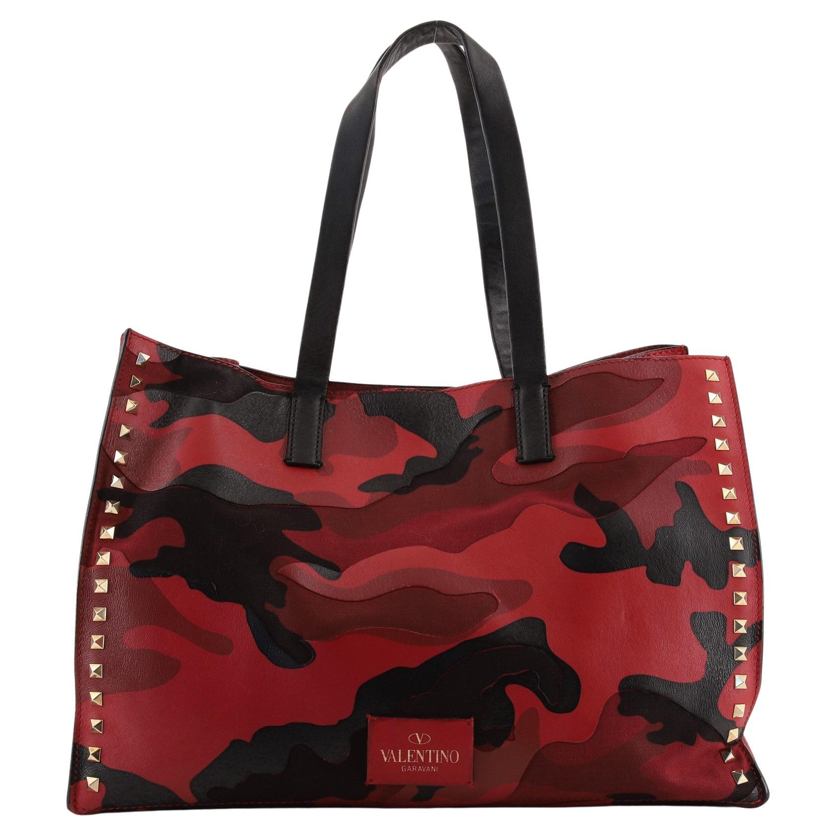 camo leather tote
